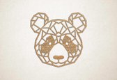 Wanddecoratie - Panda 2 - M - 60x61cm - Eiken - muurdecoratie - Line Art