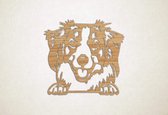 Wanddecoratie - Hond - Kooikerhondje 3 - XS - 25x26cm - Eiken - muurdecoratie - Line Art