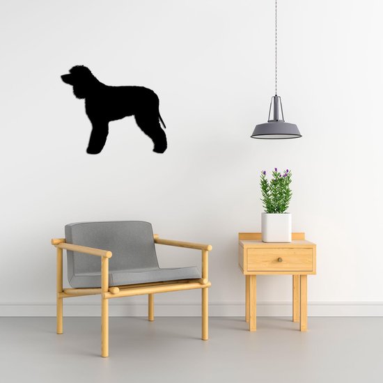 Décoration murale - Chien - Irish Water Spaniel 1 - S - 45x54cm - Zwart - décoration murale - Line Art