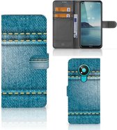 Wallet Book Case Nokia 3.4 Telefoon Hoesje Jeans