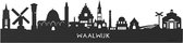 Skyline Waalwijk Zwart hout - 80 cm - Woondecoratie design - Wanddecoratie met LED verlichting
