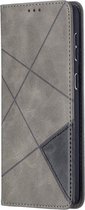 Geometric Book Case - Samsung Galaxy S21 Plus Hoesje - Grijs