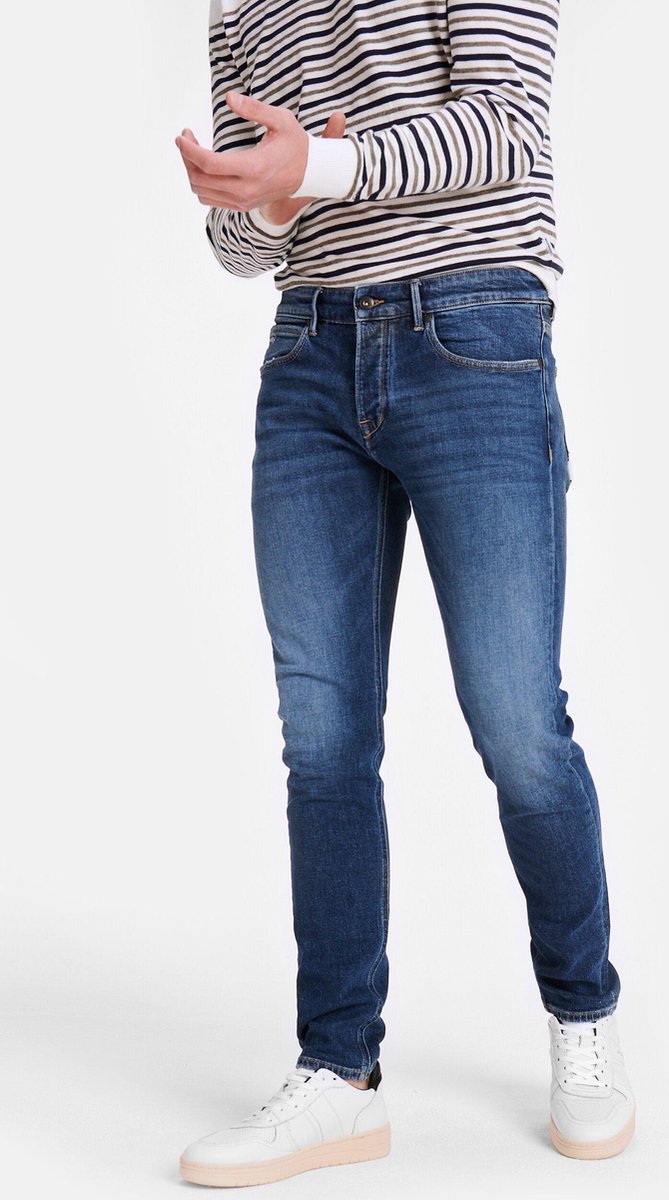 McGregor Heren Slim fit jeans in donker blauwe vintage wassing - Maat 40-34