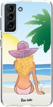 Casetastic Samsung Galaxy S21 Plus 4G/5G Hoesje - Softcover Hoesje met Design - BFF Sunset Blonde Print