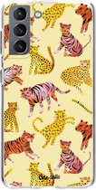 Casetastic Samsung Galaxy S21 4G/5G Hoesje - Softcover Hoesje met Design - Wild Cats Print