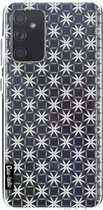 Casetastic Samsung Galaxy A72 (2021) 5G / Galaxy A72 (2021) 4G Hoesje - Softcover Hoesje met Design - Geometric Lines Silver Print