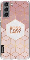 Casetastic Samsung Galaxy S21 4G/5G Hoesje - Softcover Hoesje met Design - Boss Lady Print