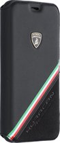 Zwart hoesje van Lamborghini - Backcover - Alcantara - iPhone X-Xs - Genuine Leather