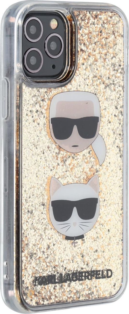 Goud hoesje van Karl Lagerfeld - Backcover - iPhone 11 Pro - Liquid Glitter