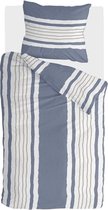 Walra Dekbedovertrek Remade Painted Stripes - 140x220 - 100% katoen - Jeans Blauw