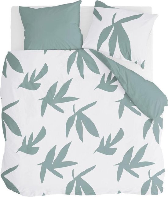 housse de couette 200x220 coton doux vert - HEMA