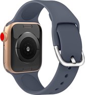 Apple watch bandje silicone met D sluiting 42mm-44mm donkergrijs small Watchbands-shop.nl