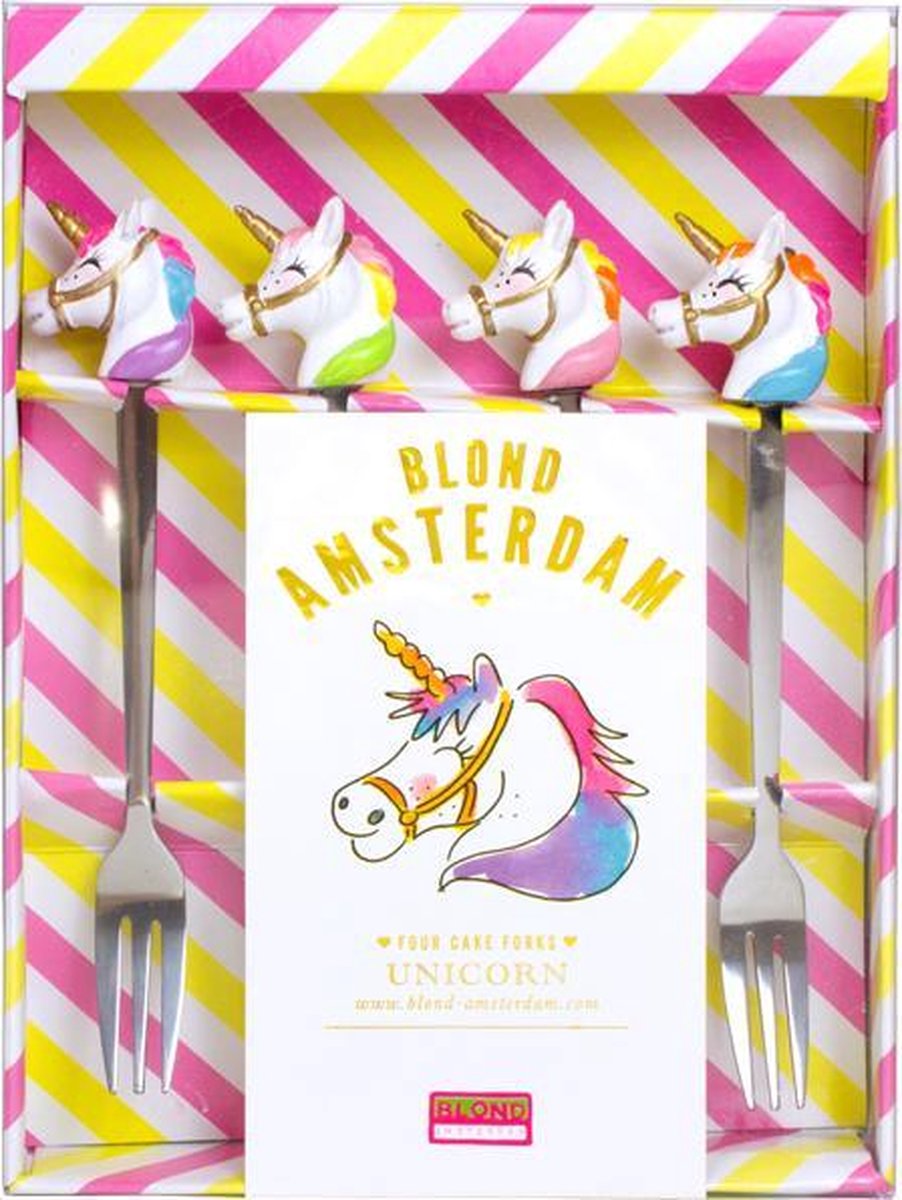 Blond Amsterdam Unicorn Gebaksvorkjes - 4 stuks | bol.com