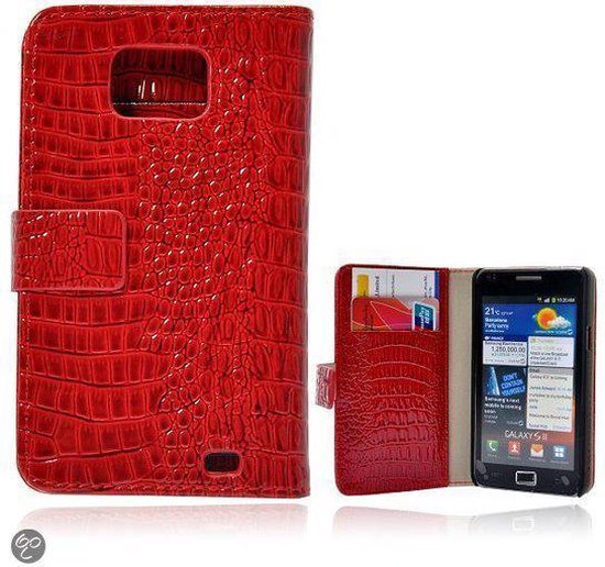 Rood krokodillenleer hoesje Samsung Galaxy S2 | bol.com