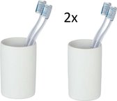 Set WENKO tandenborstelbeker | Ø 7 cm x 10cm | Wit