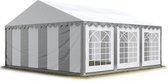Partytent feesttent 3x6 m tuinpaviljoen -tent ca. 500 g/m² PVC zeil in grijs-wit waterdicht