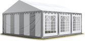 Partytent feesttent 3x6 m tuinpaviljoen -tent PVC 700 N in grijs-wit waterdicht