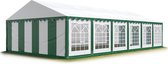 Partytent feesttent 6x12 m tuinpaviljoen -tent PVC 700 N in groen-wit waterdicht