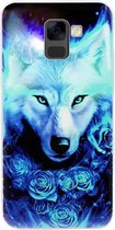 ADEL Siliconen Back Cover Softcase Hoesje voor Samsung Galaxy A8 Plus (2018) - Wolf Blauw