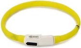 Beeztees Safety Gear halsband met USB aansluiting Dogini geel 35 cm x 10 mm