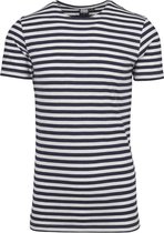 Urban Classics Heren Tshirt -S- Stripe Blauw/Wit