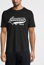 Awesome Since 1962 Maat M - Verjaardag Birthday Kado Cadeau voor hem en haar man vrouw Vintage T-Shirt Shirt Kleding Zwart 2.0