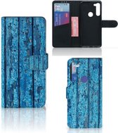 Magnet Case Motorola G8 Power Telefoonhoesje Wood Blue
