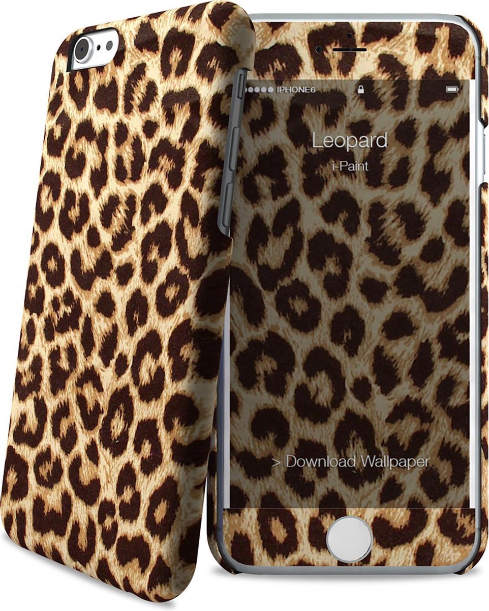i-Paint cover Leopard - bruin - voor iPhone 6/6S
