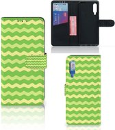 Telefoonhoesje Xiaomi Mi 9 Book Case Waves Green