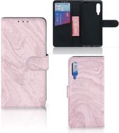 GSM Hoesje Xiaomi Mi 9 Flip Case Marble Pink