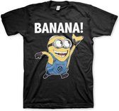 Minions Heren Tshirt -S- Banana! Zwart