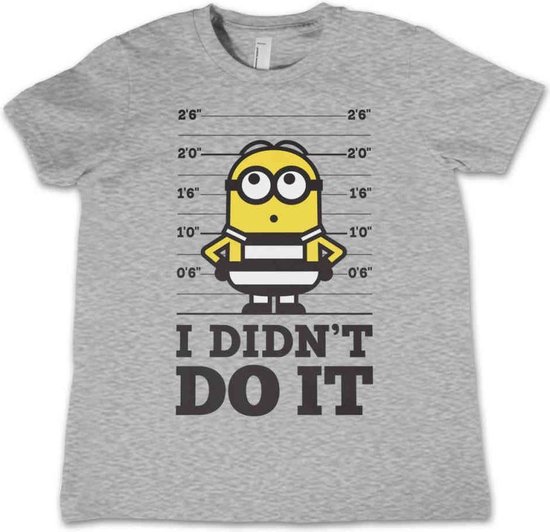 Minions Kinder Tshirt -Kids tm 6 jaar- I Didn't Do It Grijs