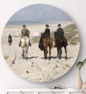 HIP ORGNL Schilderij Morgenrit langs het strand - ⌀100cm - Wandcirkel