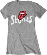 The Rolling Stones Dames Tshirt -L- No Filter Brush Strokes Grijs