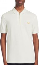 Fred Perry - Zip Neck Polo Shirt - Polo Shirt Wit - XS - Wit