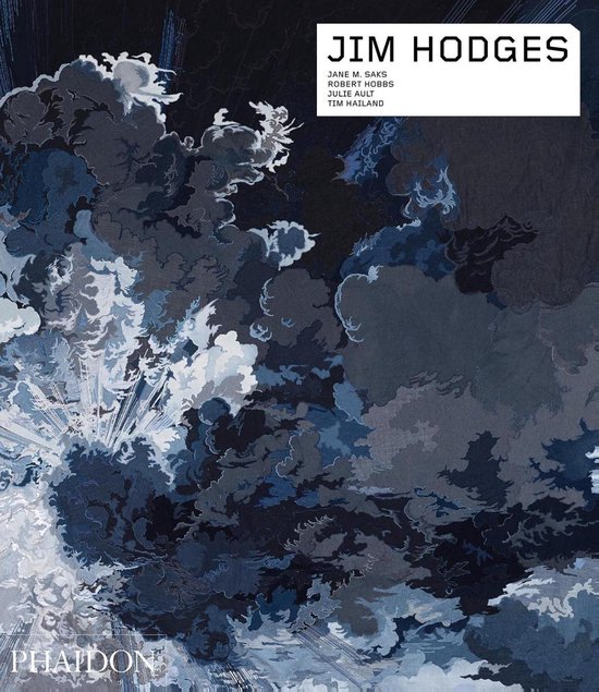Boek met de titel JIM HODGES, met een afbeelding van blauwe en grijze wolken en de tekst PHAIDON.