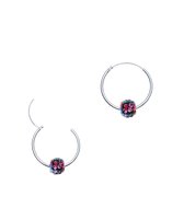 Oorbellen dames | Oorring/oorringen met hanger | Zilveren oorringen met kleurrijke ‘discobal’ | WeLoveSilver