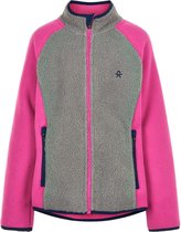 Color Kids - Fleece jas voor meisjes - Colorblock - Grijs/Roze - maat 152cm
