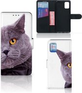 Telefoonhoesje Geschikt voor Samsung Galaxy A31 Flipcover Case Kat