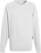 Fruit Of The Loom Heren Lichtgewicht Raglan Sweatshirt (240 GSM) (Wit)