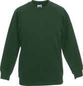 Fruit of the Loom Kinder Unisex Trui Met Raglan Mouwen (2 stuks) (Bottle Groen)