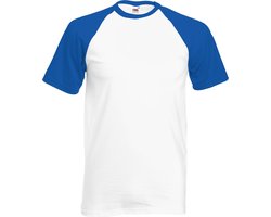 Shortsleeve Baseball T-shirt (Wit / Blauw) L