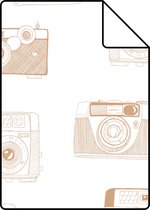 Proefstaal ESTAhome behang instant camera’s glanzend koper bruin - 138842 - 26,5 x 21 cm