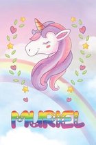 Muriel: Muriel Unicorn Notebook Rainbow Journal 6x9 Personalized Customized Gift For Someones Surname Or First Name is Muriel