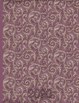 Wallpaper Damask Design - Mauve and Gold: 2020 Schedule Planner and Organizer / Weekly Calendar