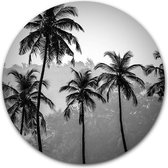 Ronde muursticker Palm Trees - WallCatcher | 120 cm behangsticker wandcirkel | Muurcirkel Palmbomen