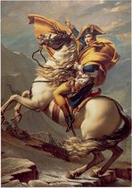 Napoleon steekt de Alpen over, Jacques-Louis David - Foto op Forex - 50 x 70 cm (B2)