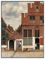 Het straatje, Johannes Vermeer - Foto op Akoestisch paneel - 60 x 80 cm