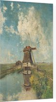 Een molen aan een poldervaart, Paul Gabriël - Foto op Plexiglas - 40 x 60 cm