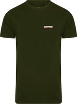 Subprime - Heren Tee SS Shirt Chest Logo Army - Groen - Maat XXL